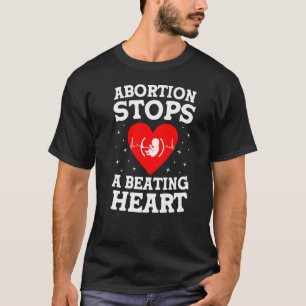 Abortus stopt het slaan van een hart foetus recht  t-shirt