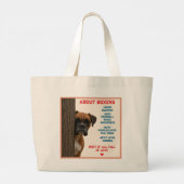About Boxers Funny & Loving Boxer Dog Quote Design Grote Tote Bag (Achterkant)