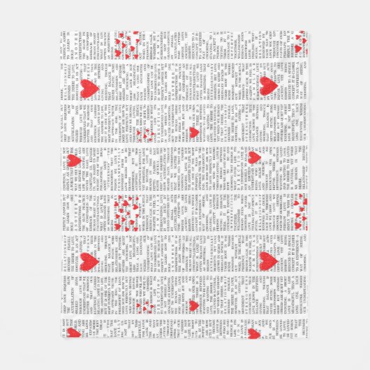 About Love Typography Heart Pattern Fleece Blanket (Voorkant)