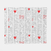 About Love Typography Heart Pattern Fleece Blanket (Voorkant (Horizontaal))