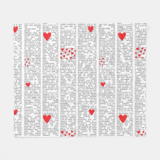 About Love Typography Heart Pattern Fleece Blanket (Voorkant (Horizontaal))