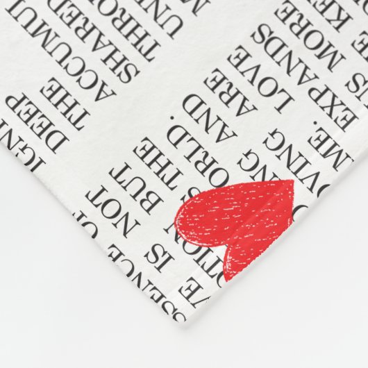 About Love Typography Heart Pattern Fleece Blanket (Hoek)
