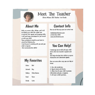 About Me - Meet the Teacher Notitieblok