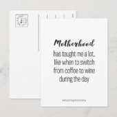 About Motherhood, funny parenting quote kaart (Voorkant / Achterkant)