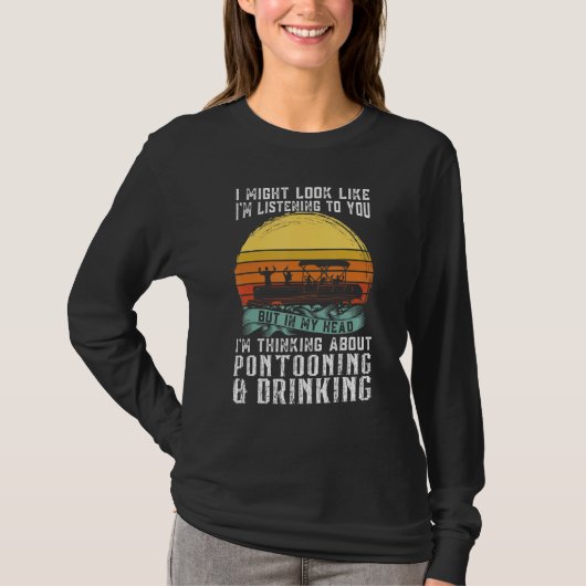 about Pontooning & Drinking Pontoon Boat Captain T-shirt (Voorkant)