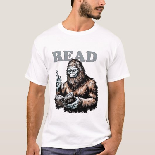 About Reading Bigfoot Reads T-shirt (Voorkant)
