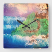 About to get washed away vierkante klok (Voorkant)