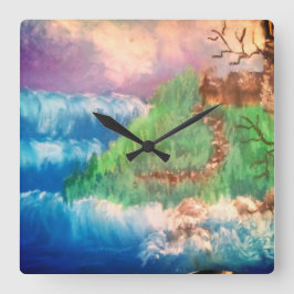 About to get washed away vierkante klok