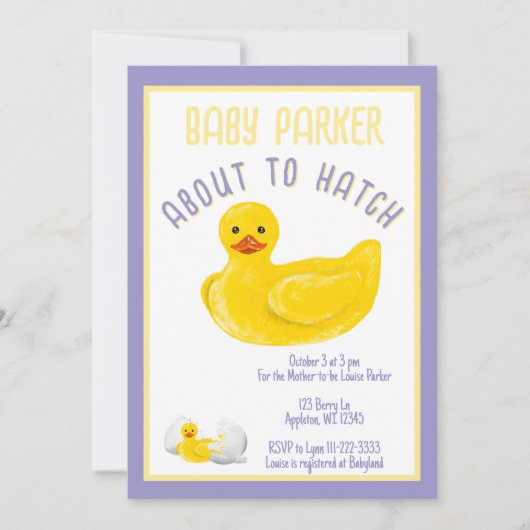 About to Hatch Baby Shower Invitation Kaart (Voorkant)