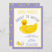 About to Hatch Baby Shower Invitation Kaart (Voorkant / Achterkant)