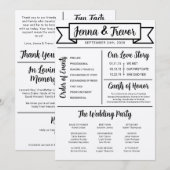 About Us Fun Minimalist Wedding Program Programmakaart (Voorkant / Achterkant)