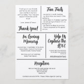 About Us Fun Minimalist Wedding Program Programmakaart (Achterkant)