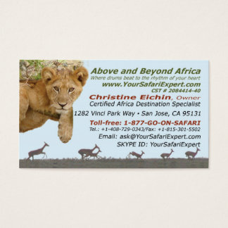 Above and Beyond Africa Uw Afrikaanse Safari Exper Visitekaartje