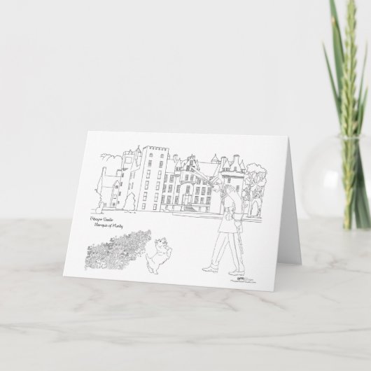 Aboyne Castle Archer en Scottie Dog Kaart (Voorkant)