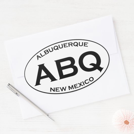 ABQ - Albuquerque Nederland Ovale Sticker (Envelop)