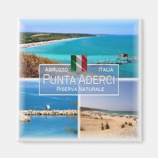 ABR005 PUNTA ADERCI, Abruzzo, Italië, Koelkast Magneet (Voorkant)