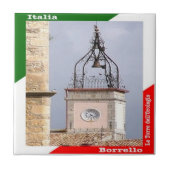 ABR017 BORRELLO, de klokkentoren, Tegeltje (Voorkant)