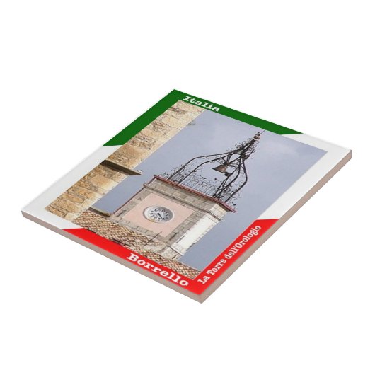 ABR017 BORRELLO, de klokkentoren, Tegeltje (Zijkant)