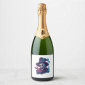 Abra-Cadabra Botten - Grappige magische schedel Sparkling Wijnetiket (Voorkant)