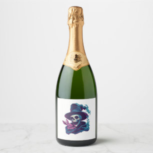 Abra-Cadabra Botten - Grappige magische schedel Sparkling Wijnetiket