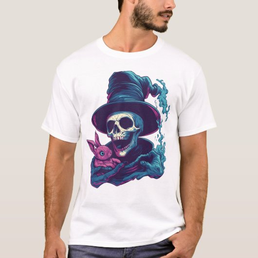 Abra-Cadabra Botten � Grappige Magische Schedel T-shirt (Voorkant)