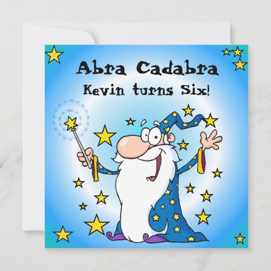 Abra Cadabra Magic Custom Birthday Invites Kaart (Voorkant)