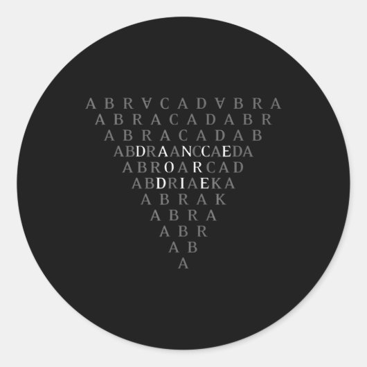Abracadabra  Gothic voor mannen Vrouwen Ronde Sticker (Voorkant)