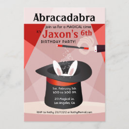 Abracadabra Kind Birthday Party Invitation Kaart