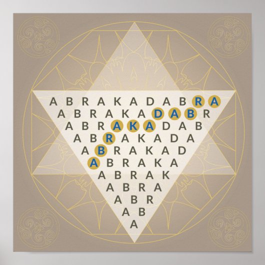 Abracadabra Magic Mantra Illustration Triangle Poster (Voorkant)