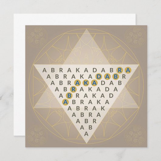 Abracadabra Magic Mantra Illustration Triangle Save The Date (Voorkant / Achterkant)