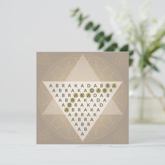 Abracadabra Magic Mantra Illustration Triangle Save The Date (Staand voorkant)