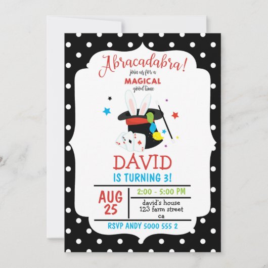 Abracadabra Magiër Jongen Verjaardag Magic Party Kaart (Voorkant)