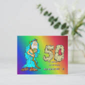 Abraham 50e Jubileum Regenboog Briefkaart (Staand voorkant)