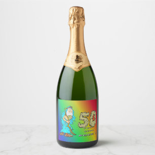 Abraham 50ste Jubileum Champagne Labels Sparkling Wijnetiket