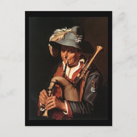 Abraham Bloemaert de Bagpiper Briefkaart (Voorkant)