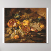 Abraham Brueghel - Pomegranaten en andere vruchten Poster (Voorkant)