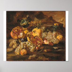 Abraham Brueghel - Pomegranaten en andere vruchten Poster