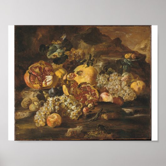 Abraham Brueghel - Pomegranaten en andere vruchten Poster (Voorkant)