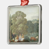 Abraham die de Drie Angels vermaakt Metalen Ornament (Links)