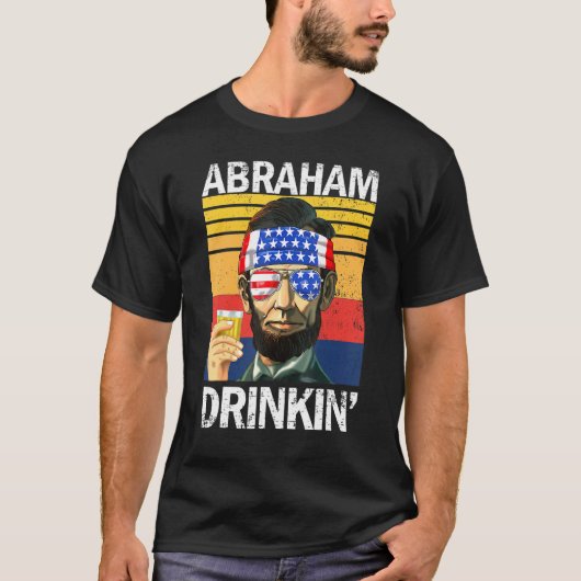 Abraham Drinkin, 4 juli Drink partij Abe Lin T-shirt (Voorkant)