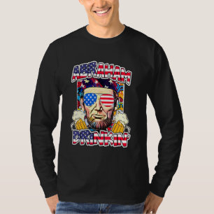 Abraham Drinkin 4 juli Shirt Abe Lincoln Mannen