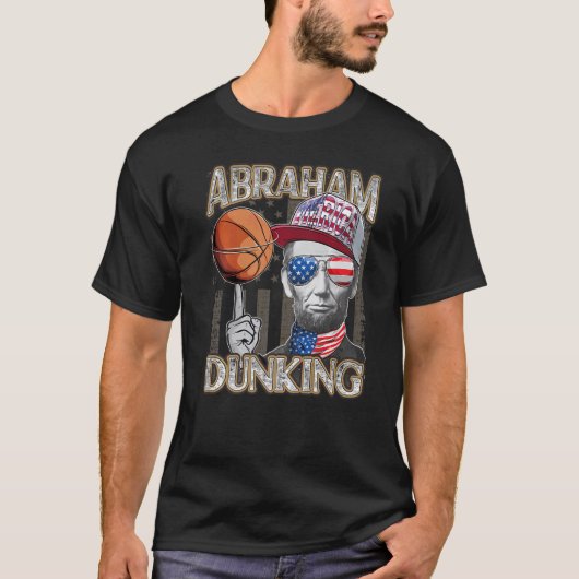 Abraham Dunking Abe Lincoln Basketball Patriotic 4 T-shirt (Voorkant)