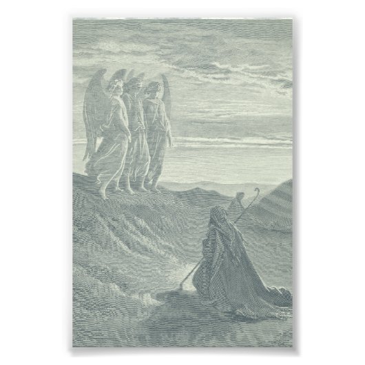 Abraham en de Drie Angels Foto Afdruk (Voorkant)