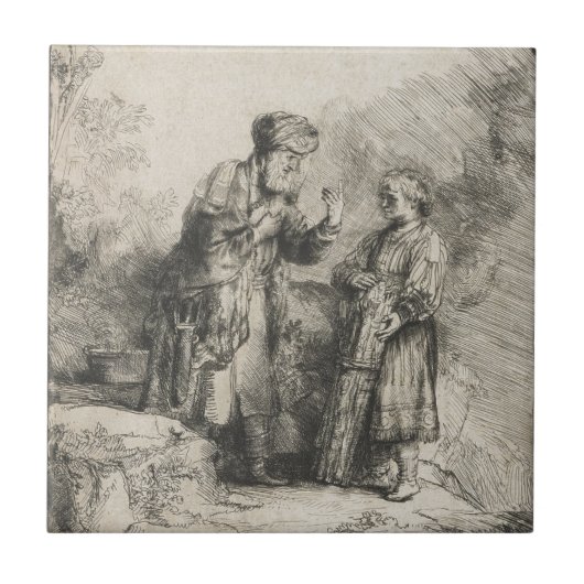 Abraham en Isaak Tegeltje (Voorkant)