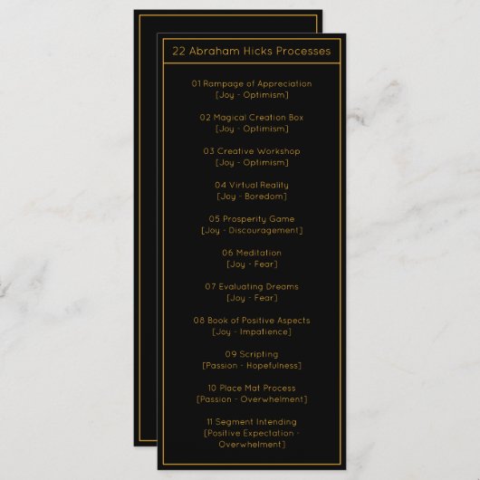 Abraham Hicks 22 LOA verwerkt zwart Bladwijzer (Voorkant / Achterkant)