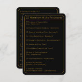 Abraham Hicks LOA 22 Processen Lijst Black Kaart (Voorkant / Achterkant)