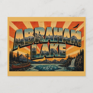 Abraham Lake Alberta Turkoois Bergbos Kunst Briefkaart
