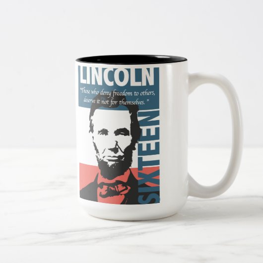 Abraham Lincoln 16e President Tweekleurige Koffiemok (Rechts)