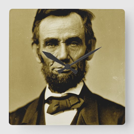Abraham Lincoln 16e President van de VS Vierkante Klok (Voorkant)