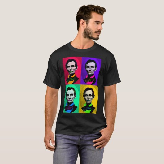 Abraham Lincoln 1858, Pop Art Interpretation T-shirt (Voorkant volledig)
